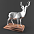 Artistic Deer Sculpture on Wooden Base 3D model small image 1