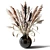 Elegant Tall Grass Bouquet in Black Vase 3D model small image 1