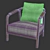 Cozy Velvet Armchair 3D model small image 3