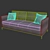 Sleek Comfort: Flat Sofa 3D model small image 2