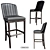 Elegant Balmore Bar Stool 3D model small image 2