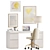 West Elm Office Set: Desk, Chair & Lamp 3D model small image 5