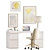 West Elm Office Set: Desk, Chair & Lamp 3D model small image 8