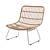 Title: Rattan Low Round Chair

Translation of the description: Low chair, carefully woven from rattan around a chrome-plated metal frame 3D model small image 5