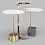 Sleek Marble and Metal Side Tables Set 3D model small image 1