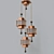 Vintage Brass Triple Pendant Chandelier 3D model small image 2