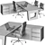 Sleek Management Desk 2015 3D model small image 5