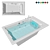 Luxury Hydrotherapy Bathtub 3D model small image 6