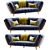 Modern Studio Fabric Sofa 3D model small image 3