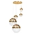  Shimmering Gold Pendant Light 3D model small image 1