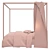 Luxury Callum Platform Canopy Bed 3D model small image 4