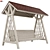 Wooden Garden Swing with Roof 3D model small image 1