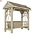 Wooden Garden Swing with Roof 3D model small image 1