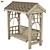 Wooden Garden Swing with Roof 3D model small image 2