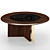 Luxurious Howard Oak Center Table with Smoked Glass and Brushed Brass Finish 3D model small image 1