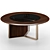 Luxurious Howard Oak Center Table with Smoked Glass and Brushed Brass Finish 3D model small image 3