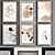 Abstract Art Frame - White and Black - 50x70 cm 3D model small image 1