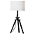 Modern Oak and White Table Lamp 3D model small image 1