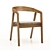 Elegant Solid Wood Dining Chair 3D model small image 1