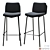 Elegant Ergonomic Alfred Barstool 3D model small image 1