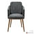 Elegant Porto 242T Dining Chair 3D model small image 3