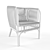 Stylish Isabella Rattan Arm Chair 3D model small image 2