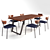 Modern Wooden Dining Table with Black Legs 3D model small image 5