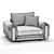 Stylish Roche Bobois Underline Loveseat: The Ultimate Modern Comfort 3D model small image 3