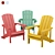 Luxe Outdoor Garden Chairs 3D model small image 1