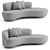 Vladimir Kagan Shorty Sofa: Sleek and Stylish Luxe 3D model small image 2