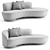 Vladimir Kagan Shorty Sofa: Sleek and Stylish Luxe 3D model small image 3