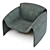 Poliform Le Club: Modern Elegance Armchair 3D model small image 3