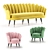 Sleek Petal Armchair - Modern Design 3D model small image 1