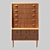 Rustic Teak Oak Drawer Cabinet 3D model small image 5