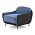 Modern Velvet Armchair | Stylish & Comfortable 3D model small image 3