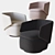 Modern Crescent Swivel Chair 3D model small image 1