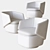 Modern Crescent Swivel Chair 3D model small image 3