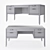 City Oak Writing Desk Set 3D model small image 4