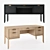 City Oak Writing Desk Set 3D model small image 6