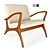 Vintage Teak Outdoor Chair 3D model small image 1