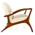Vintage Teak Outdoor Chair 3D model small image 4