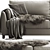 Elegant Meridiani Bisse Sofa 3D model small image 2