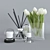 Elegant White Tulip Home Décor Set 3D model small image 1