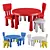 Mammut Kids Chair & Round Table 3D model small image 1
