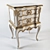 Elegant Ivory & Gold Bedside Table 3D model small image 3