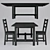 Nordviken: Stylish Pine Dining Set 3D model small image 2