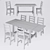 Nordviken: Stylish Pine Dining Set 3D model small image 6