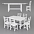 Nordviken: Stylish Pine Dining Set 3D model small image 8