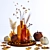 Autumn Harvest Pumpkin Decor Set 3D model small image 4