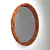 Sleek Ash Wood Round Mirror 3D model small image 2